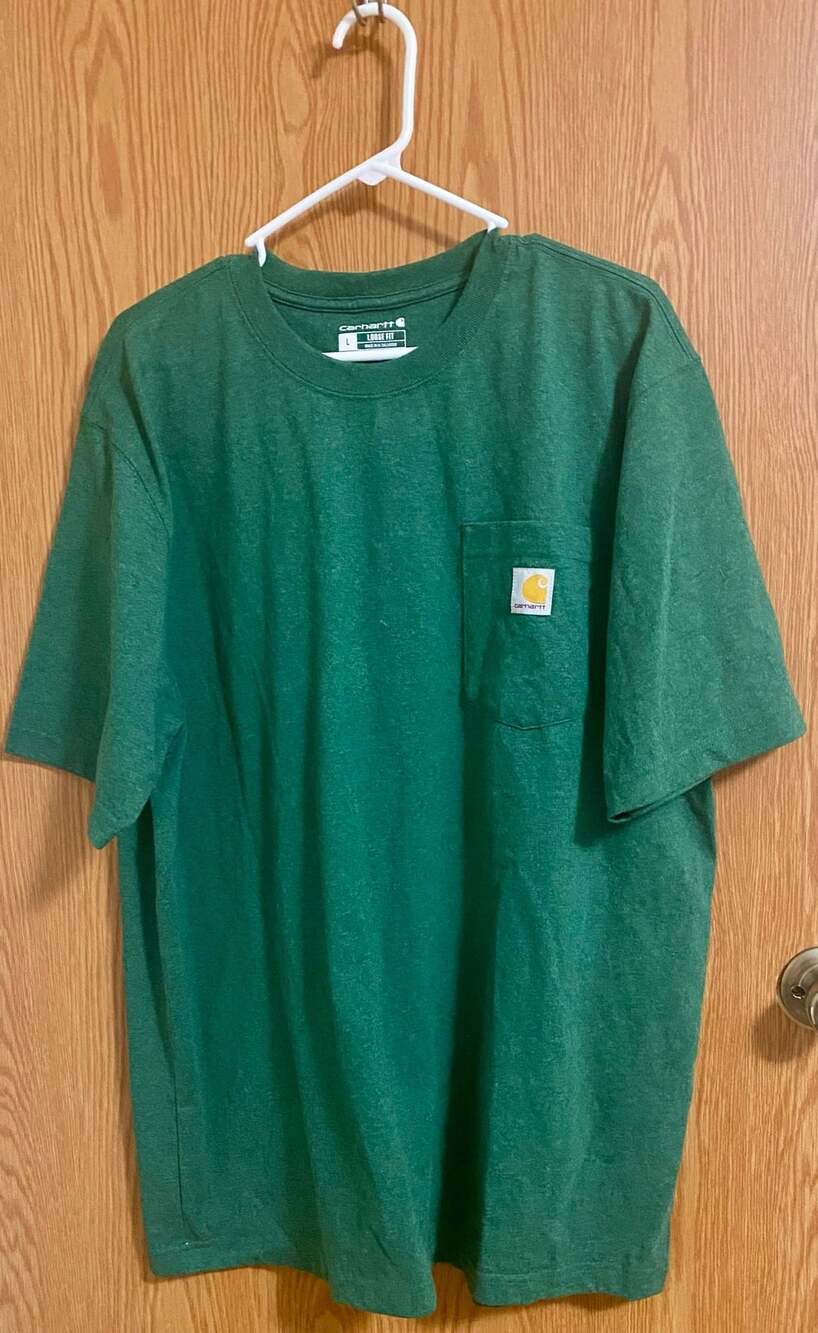 Carhartt Men's Iconic K87 Loose Fit Heavyweight Pocket T-Shirt Green Size L